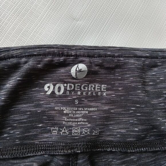 90 Degree by Reflex Marled Charcoal Gray Speckled Capri Leggings Women's Small - Picture 3 of 12